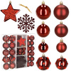 Bombki choinkowe, zawieszki zestaw 40 szt. dekoracje świąteczne do stroika, nietłukące bordowo-czerwone
