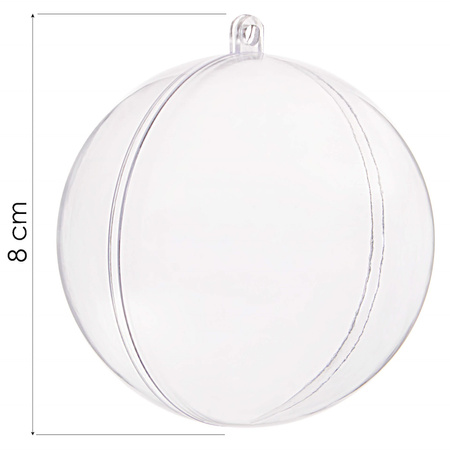 Bombki akrylowe 8cm kula plastikowa decoupage zestaw 2 szt