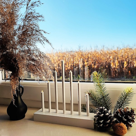 Świecznik adwentowy Led 7 świec biały