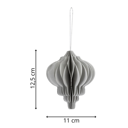 Bombki z papieru 6 szt. ozdoby choinkowe zawieszki świąteczne 12,5 cm rozkładane szare