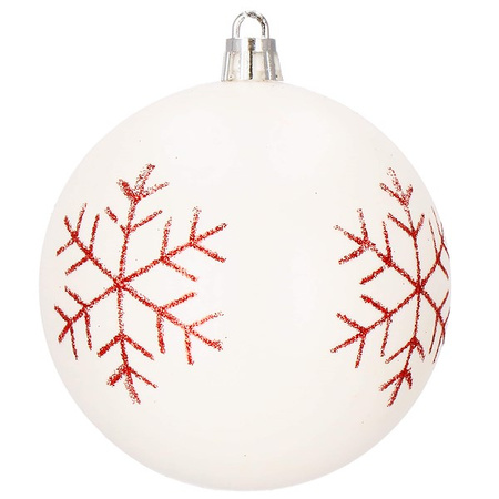 Bombki choinkowe 16 szt. czerwony 8 cm zestaw choinkowy