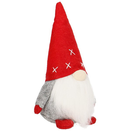 Zestaw skrzatów 3 szt. skrzaty 22-32cm krasnal świąteczny, gnom szary czerwony