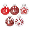 Bombki choinkowe przeźroczyste 30 szt. czerwony 7cm zestaw choinkowy