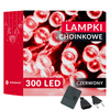 Lampki choinkowe 300 led czerwone 21,5 m oświetlenie świąteczne