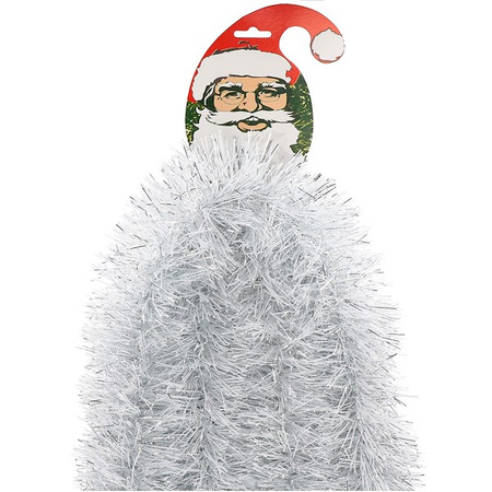 Łańcuch na choinkę 6m srebrny, girlanda choinkowa, średnica 7cm