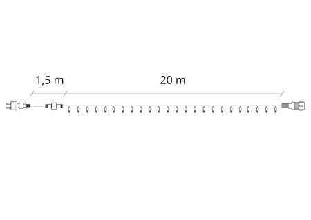 Wąż świetlny 480 Led biały ciepły 21,5 m z programatorem IP44