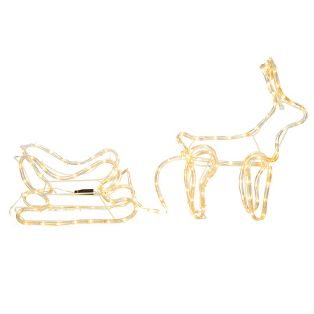 Renifer Led świąteczny z saniami 100 cm świetlna dekoracja biały ciepły