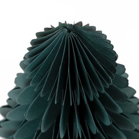 Papierowa choinka ozdoba 30 cm świąteczna dekoracja 3D z magnesem ciemnozielona