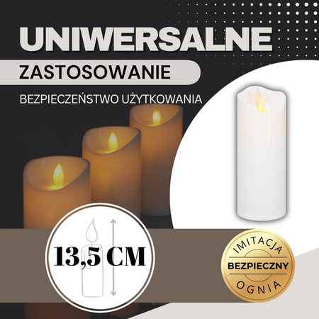 Świeczki na baterie 6 szt. 13,5 cm świece LED z ruchomym płomieniem, do stroików świątecznych