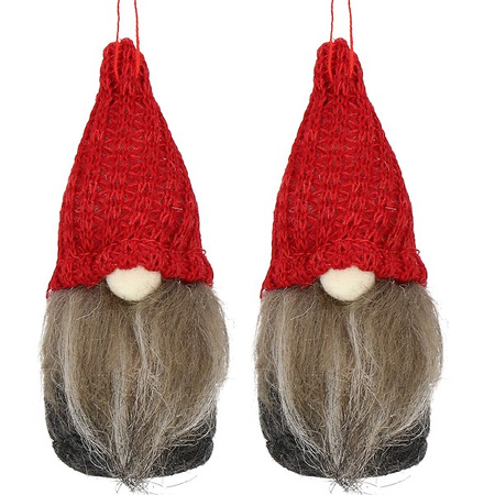 Skrzat 10cm zawieszka świąteczna na choinkę, krasnal świąteczny, gnom z siwą brodą