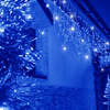Kurtyna świetlna 300 led girlanda, lampki wewnętrzno-zewnętrzne 14,5 m sople niebieski z zimnym białym flash