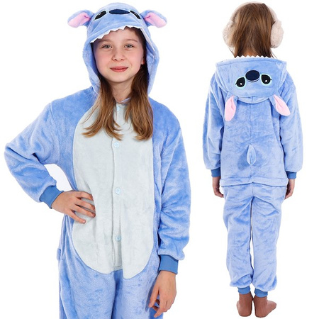 Piżama jednoczęściowa kigurumi dziecięcy kombinezon Stitch rozmiar 110-120 cm