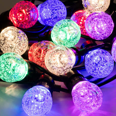 Lampki choinkowe solarne żarówki 15 Led oświetlenie zewnętrzne 10,5 m multikolor