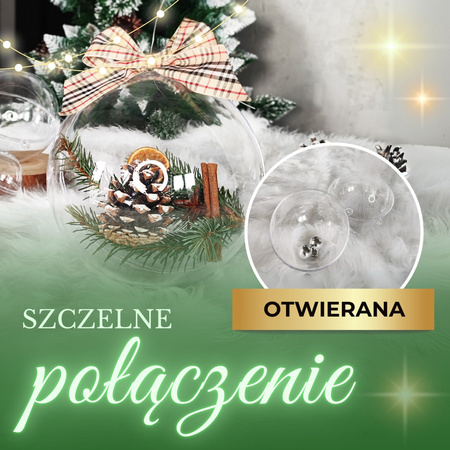 Bombki akrylowe 8cm kula plastikowa decoupage zestaw 2 szt