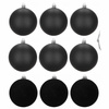 Bombki choinkowe, zestaw 9 szt. dekoracji do stroika 8,5 cm nietłukące, czarne