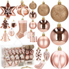Bombki choinkowe 77 szt. rose gold zestaw choinkowy