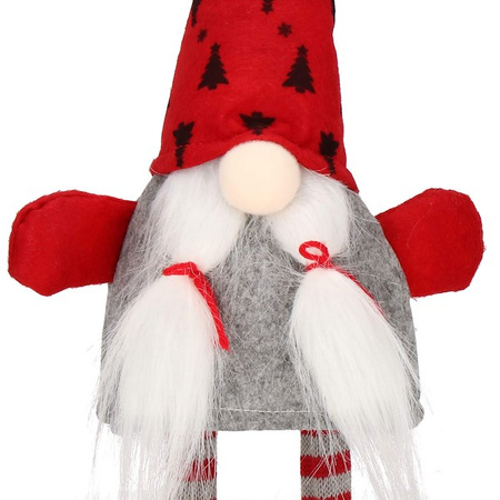 Para skrzatów świątecznych 40 cm krasnale, gnomy czerwono-szare