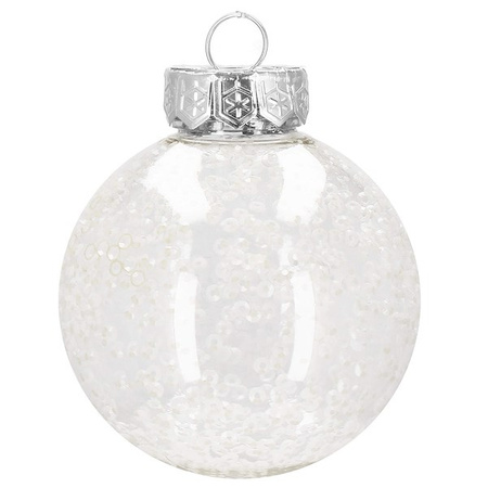 Bombki choinkowe 30 szt. przeźroczysty 7 cm zestaw choinkowy