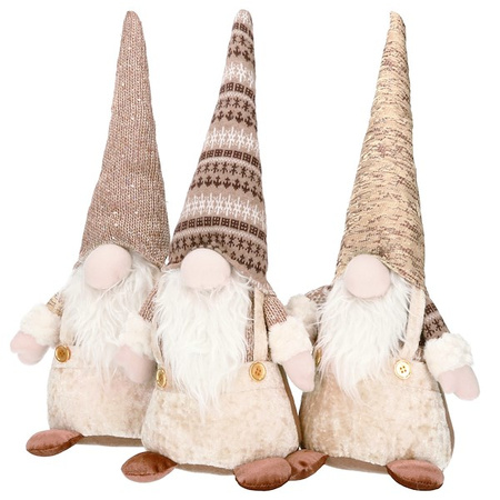 Skrzaty 35 cm ozdoba świąteczna, krasnal świąteczny, gnom zestaw 3 szt.