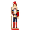 Dziadek do orzechów 31 cm z berłem, drewniany żołnierzyk multikolor, figurka świąteczna