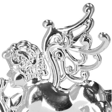 Zawieszki choinkowe 2 szt. aniołki ozdoba świąteczna ażurowa srebrna