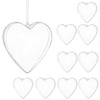 Bombki akrylowe 7cm serce plastikowe decoupage zestaw 10 szt.
