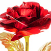 Wieczna róża 25 cm świecąca dekoracja LED sztuczny kwiat czerwony ze złotą łodygą