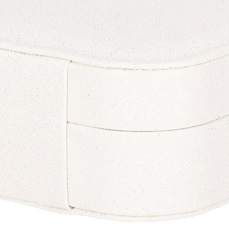 Kuferr, szkatułka na biżuterię ekoskóra 16x11x5 cm kremowa z brokatem z przegródkami