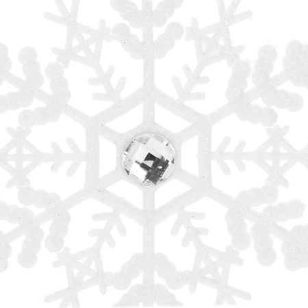 Zawieszka choinkowa 2 szt. śnieżynka 12 cm świąteczna ozdoba biała brokat