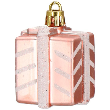 Bombki choinkowe 77 szt. rose gold zestaw choinkowy