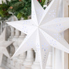 Gwiazda świąteczna papierowa biała i lampki choinkowe led ciepły biały