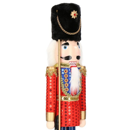 Dziadek do orzechów 50 cm drewniany żołnierzyk z karabinem multikolor, figurka świąteczna