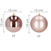 Bombki choinkowe 4 szt. ozdoby świąteczne zawieszki 12 cm rose gold