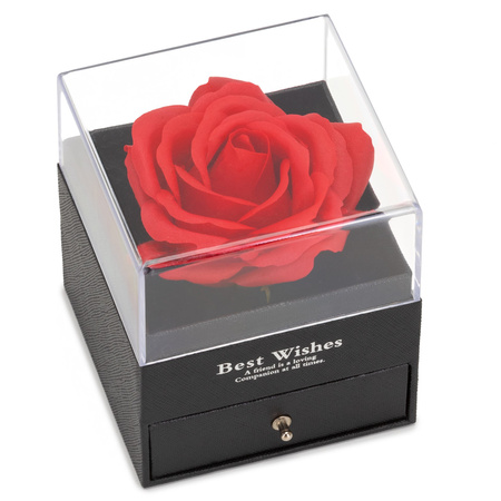 Wieczna róża z naszyjnikiem i pudełkiem prezentowym na dzień kobiet walentynki dla niej