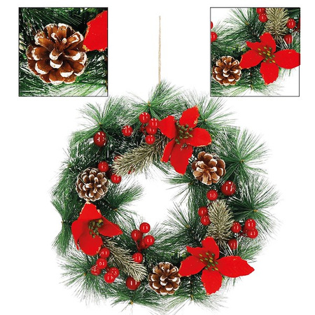 Wieniec świąteczny ozdoba na drzwi wianek stroik bożonarodzeniowy 33 cm