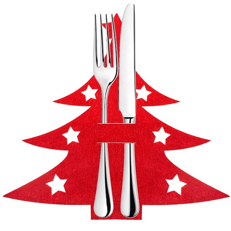 Kieszonka na sztućce 2szt. świąteczne etui, choinka ozdoba świąteczna