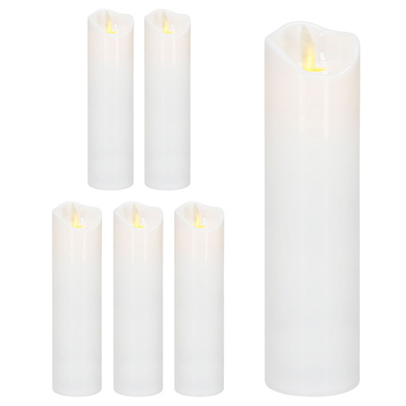 Świeczki na baterie 6 szt. 18,5 cm świece LED z ruchomym płomieniem, do stroików świątecznych