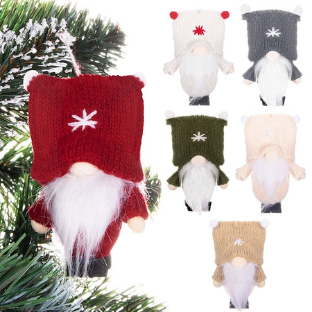 Świąteczne skrzaty 8cm ozdoba świąteczna, krasnal świąteczny, gnom zestaw 6 szt.