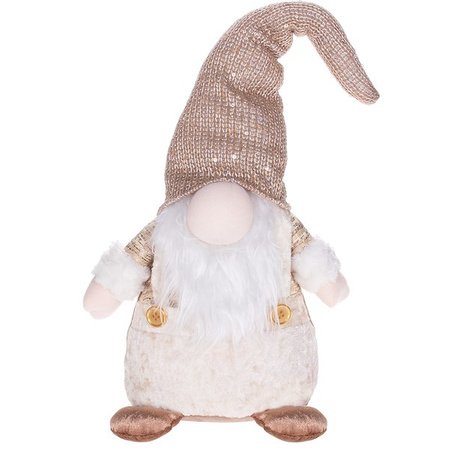 Mikołaj 35cm ozdoba świąteczna, krasnal świąteczny, gnom złoty z cekinami