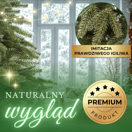 Choinka sztuczna 180 cm premium świerk PE choinka jak żywa
