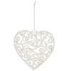 Zawieszka choinkowa serce ażurowe dekoracja na choinkę 9 cm kremowa
