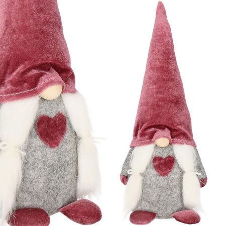 Pani skrzat 37cm ozdoba świąteczna, krasnal świąteczny, gnom welur