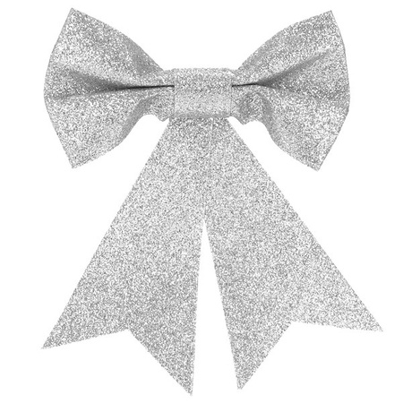 Kokardki na choinkę 4 szt. zawieszki świateczne srebrne