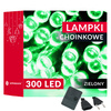 Lampki choinkowe 300 led zielone 22,5 m oświetlenie świąteczne
