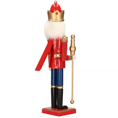 Dziadek do orzechów 50 cm drewniany żołnierzyk z berłem multikolor, figurka świąteczna