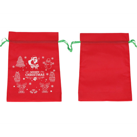 Worek na prezenty pod choinkę torba św. Mikołaja czerwona