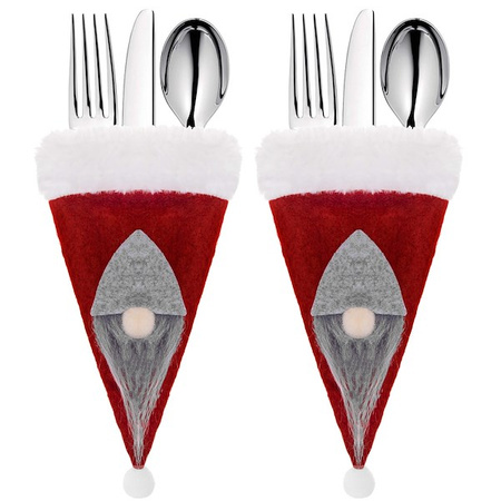 Kieszonka na sztućce 6szt. świąteczne etui, czapki ozdoba świąteczna