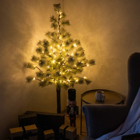 Sztuczne drzewko na pniu z oświetleniem LED 150 cm choinka świąteczna, ośnieżona