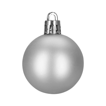 Bombki choinkowe 40 szt. okrągłe, lizaki, szyszki, laski cukrowe nietłukące ozdoby srebrne