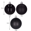 Bombki choinkowe 36 szt. czarne 3 cm zestaw choinkowy